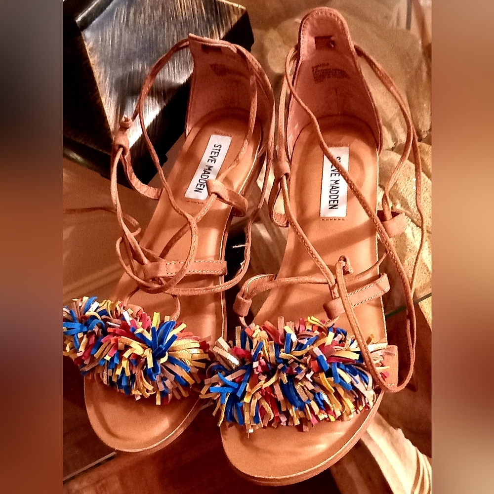 Suede Fringe Sandals